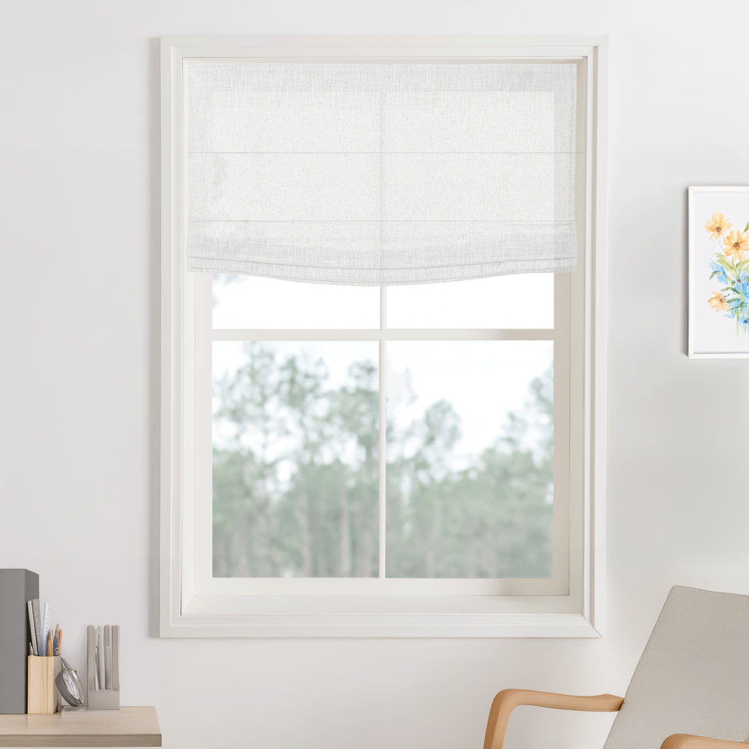Kelly Linen Roman Shades & Blinds | Flat Fold