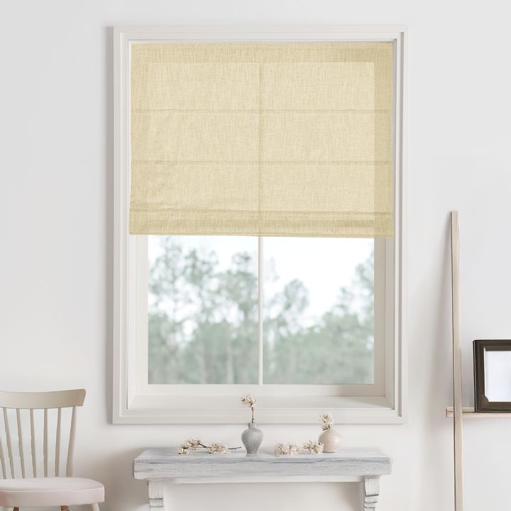 Kelly Linen Blackout Roman Shades & Blinds | Fold