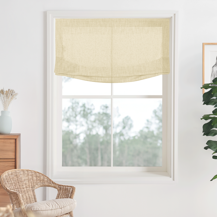 Kelly Linen Roman Shades & Blinds | Relaxed