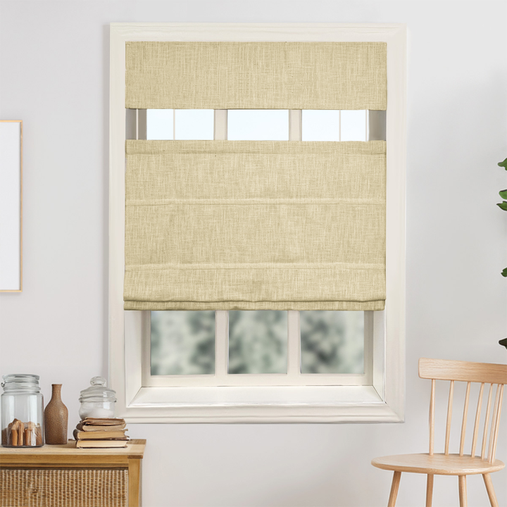 Kelly Linen No-Drill Roman Shades & Blinds | Top Down Bottom Up