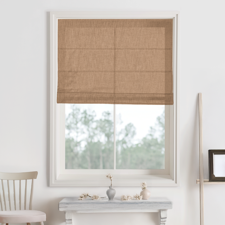 Kelly Linen Blackout Roman Shades & Blinds | Fold