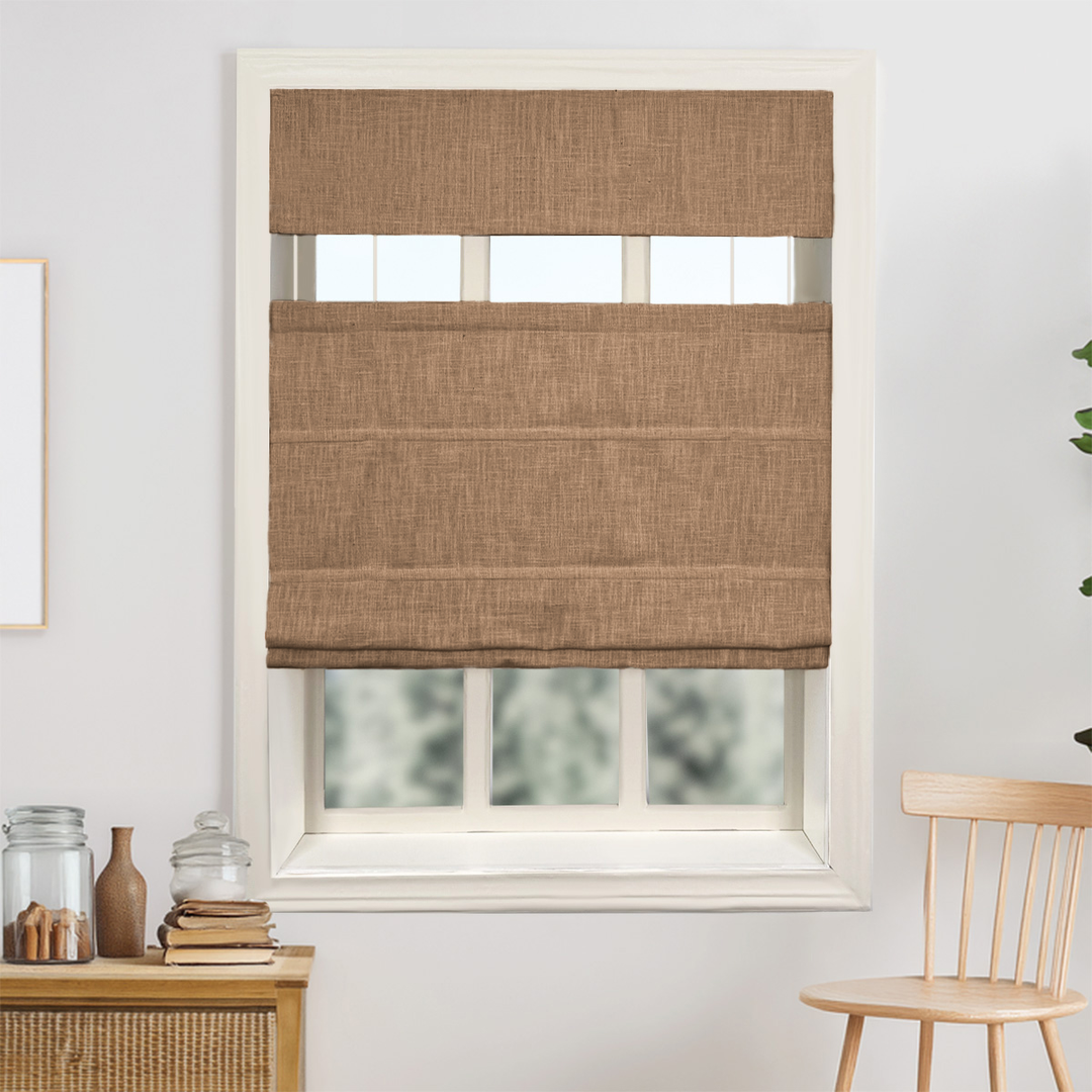 Kelly Linen No-Drill Roman Shades & Blinds | Top Down Bottom Up