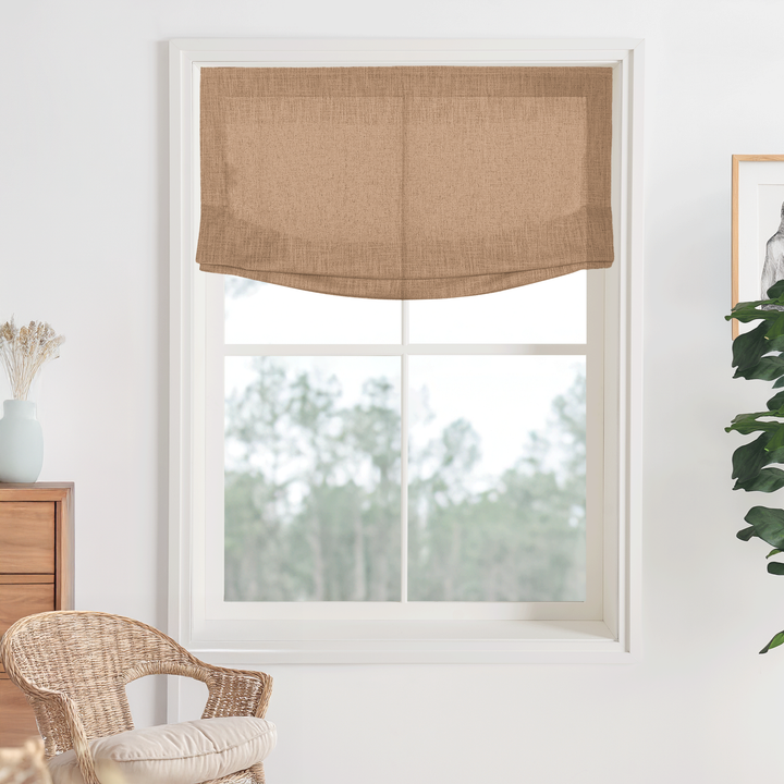 Kelly Linen Roman Shades & Blinds | Relaxed