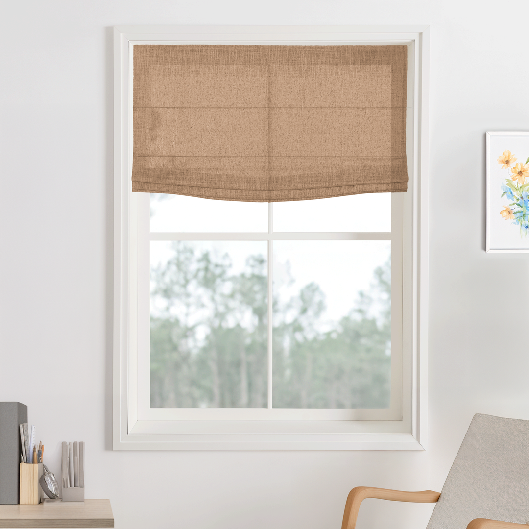 Kelly Linen Roman Shades & Blinds | Flat Fold