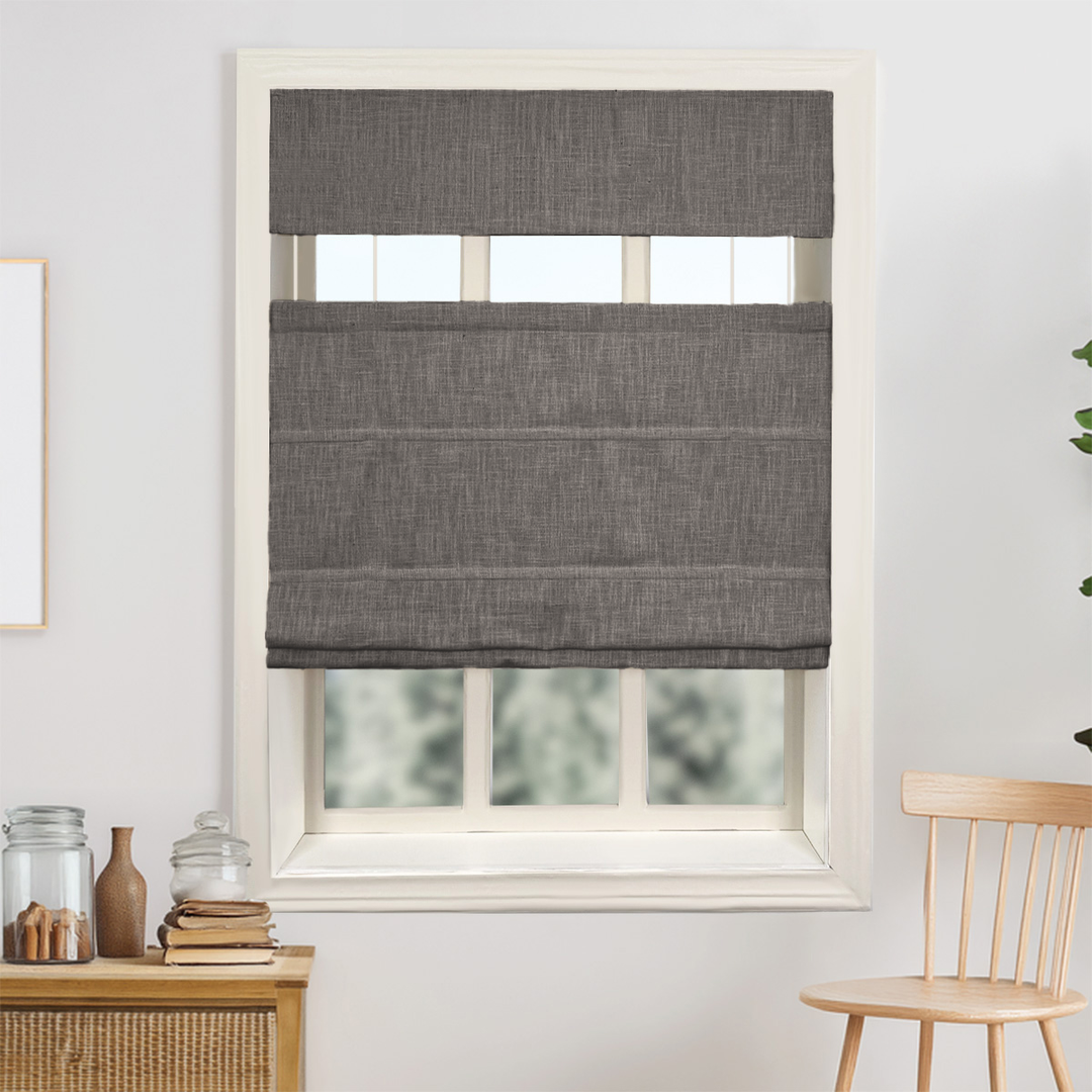 Kelly Linen No-Drill Roman Shades & Blinds | Top Down Bottom Up