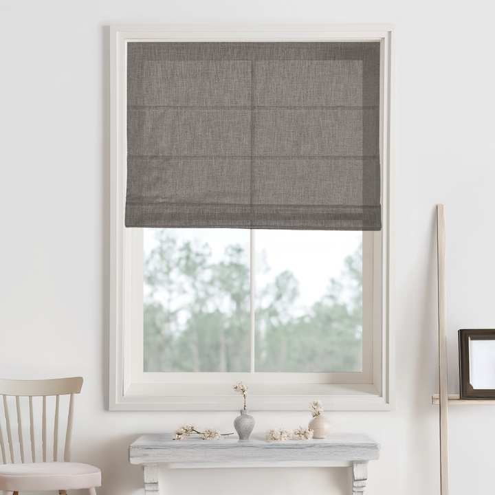 Kelly Linen Blackout Roman Shades & Blinds | Fold
