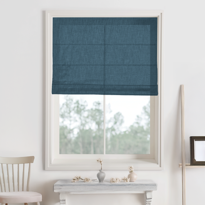 Kelly Linen Blackout Roman Shades & Blinds | Fold