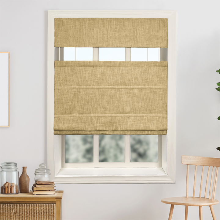 Kelly Linen No-Drill Roman Shades & Blinds | Top Down Bottom Up