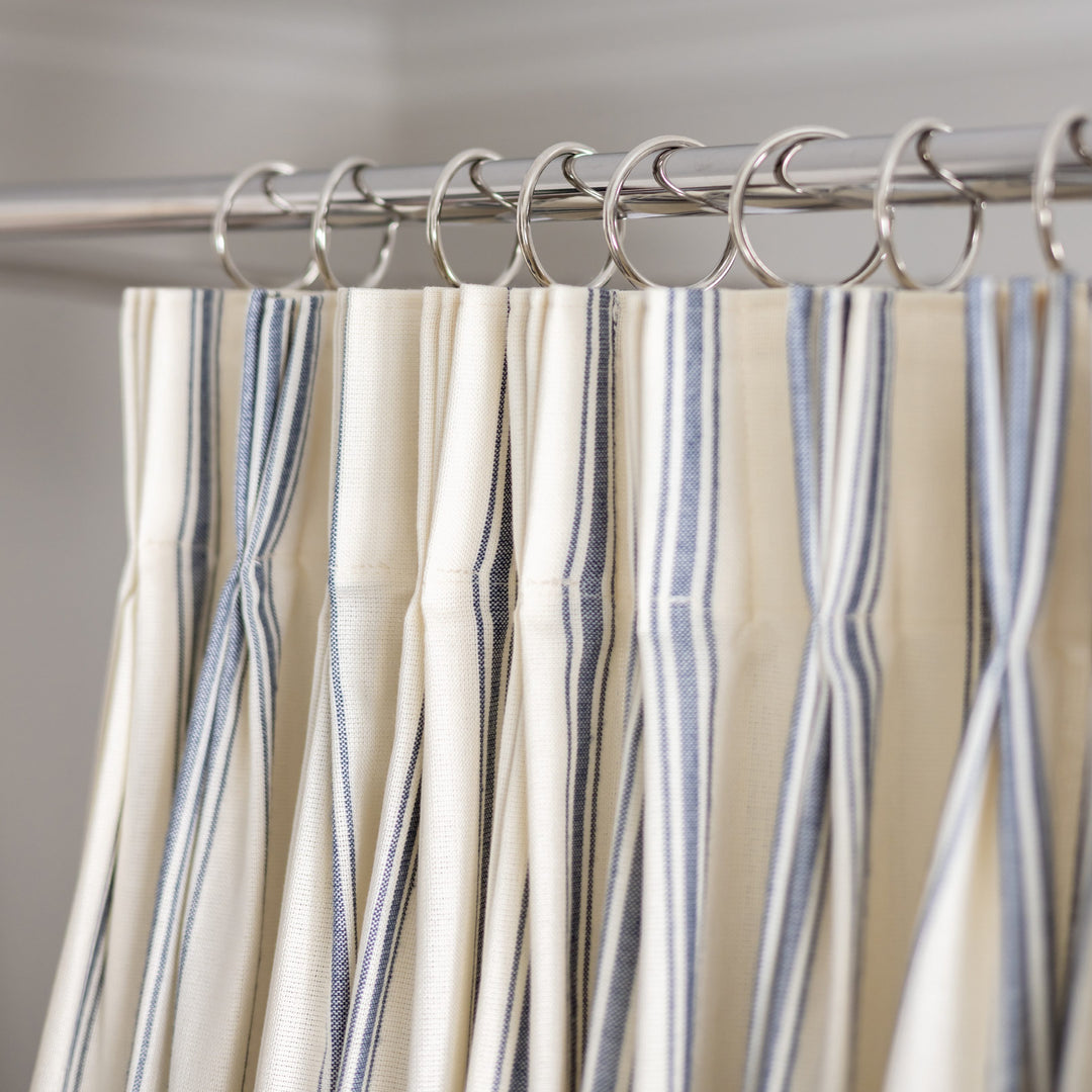 Loxley Yarn-Dyed Cotton Curtains & Drapes Pleated