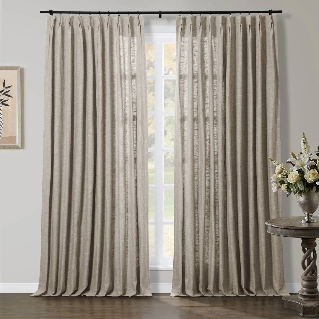 Jenna Linen Curtains & Drapes Pleated