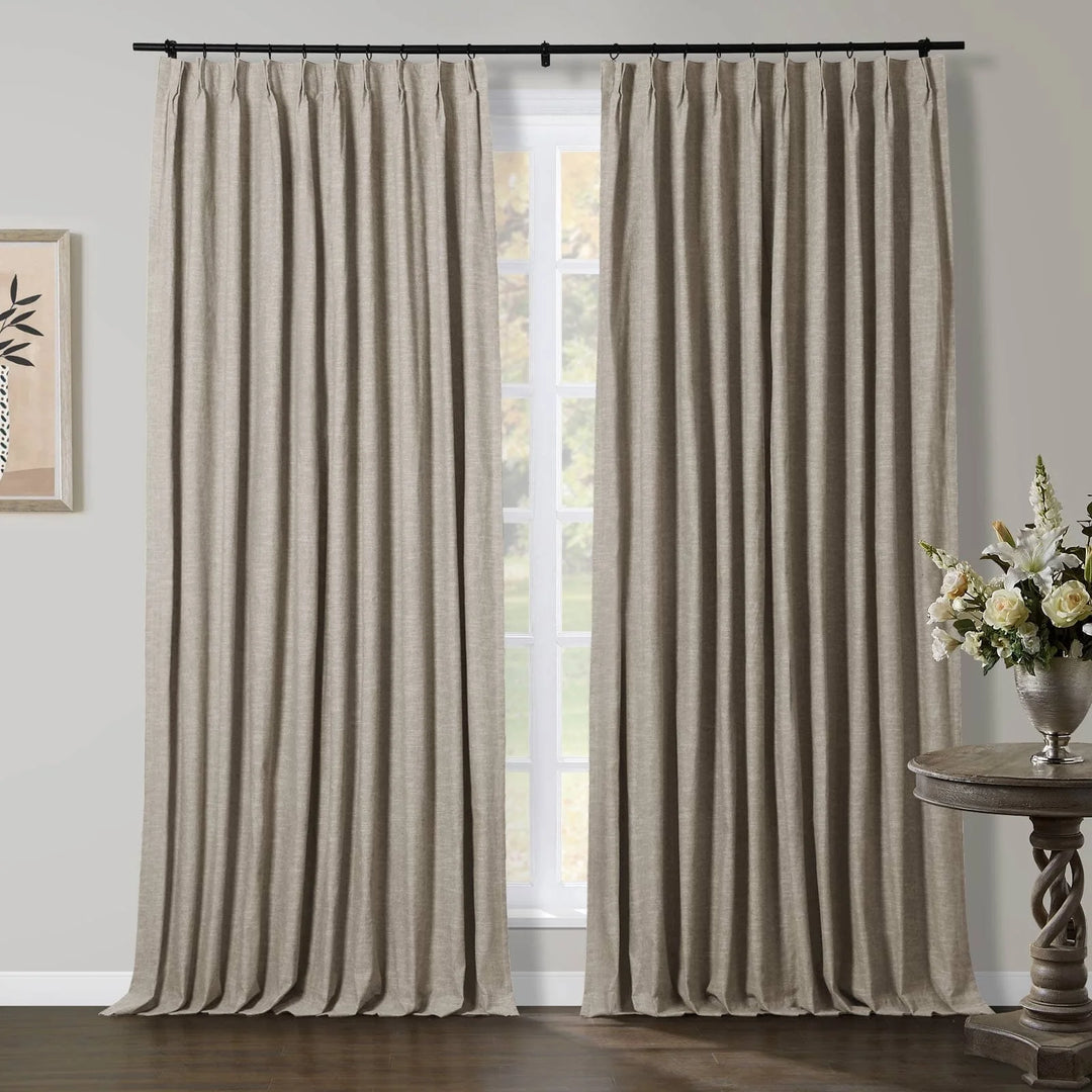 Jenna Linen Curtains & Drapes Pleated