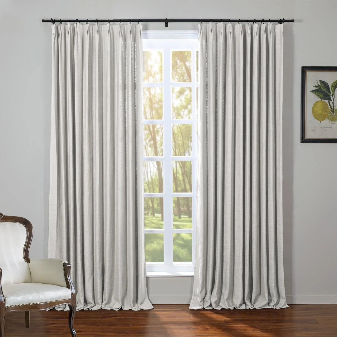 Kelly Flax Linen Curtains & Drapes Pleated