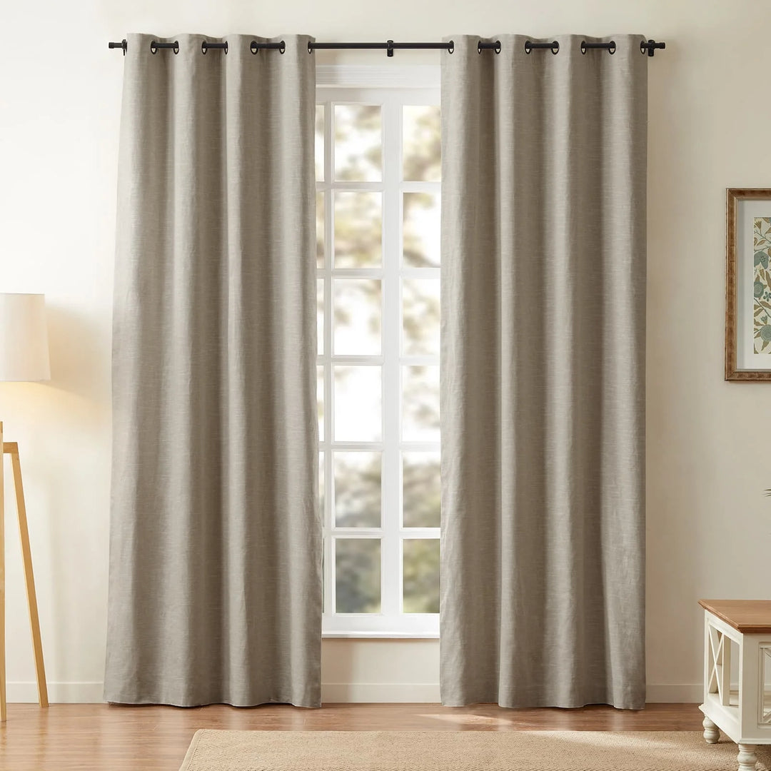 Jenna Linen Curtains & Drapes Grommet