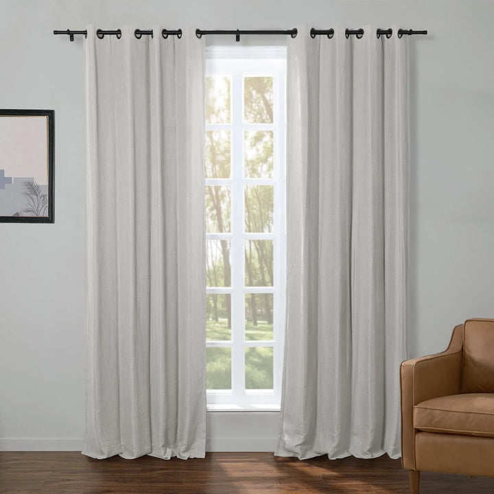 Kelly Faux Linen Curtains & Drapes Grommet