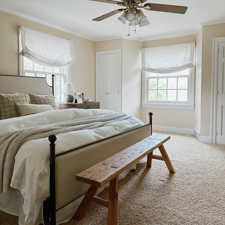 Lily Linen Flame Retardant Roman Shades & Blinds | Relaxed