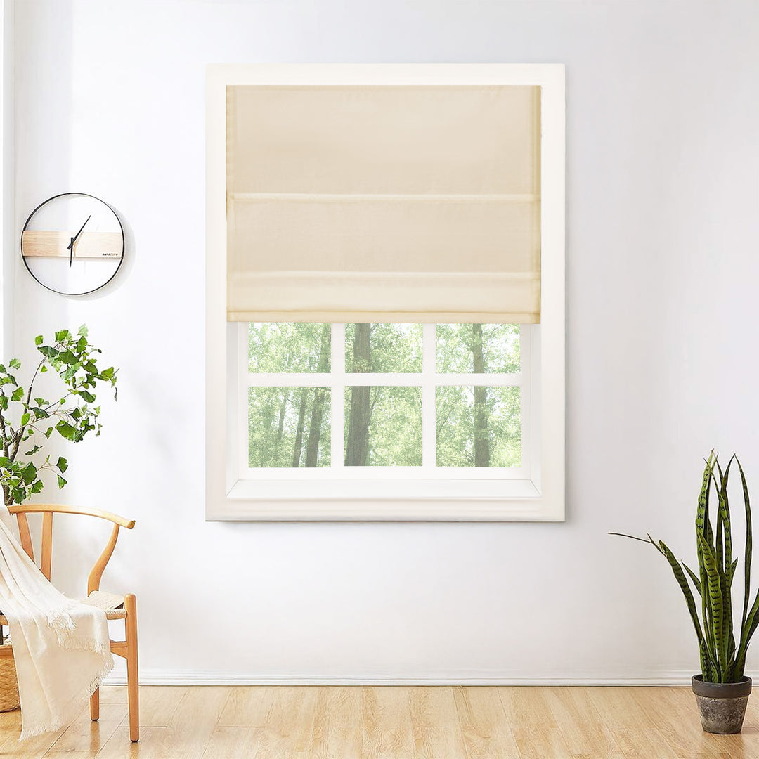 Mona Luxurious Silk Roman Shades & Blinds