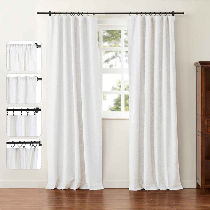 Jenna Linen Curtains & Drapes Soft Top