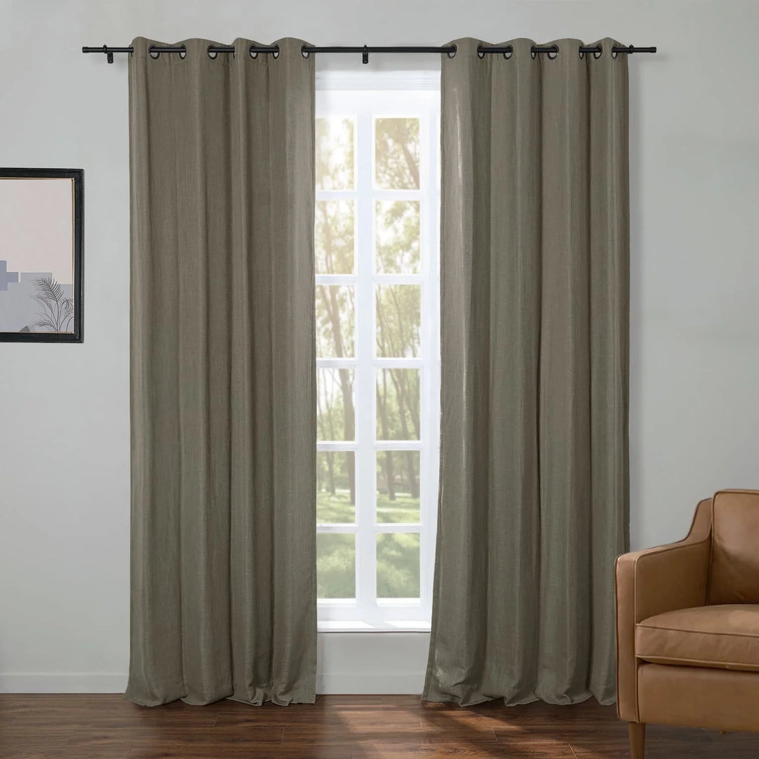 Kelly Faux Linen Curtains & Drapes Grommet