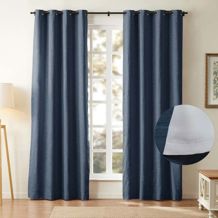 Jenna Linen Curtains & Drapes Grommet