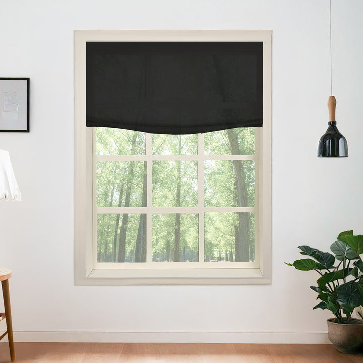 Belgian Flax Linen Roman Shades & Blinds | Relaxed