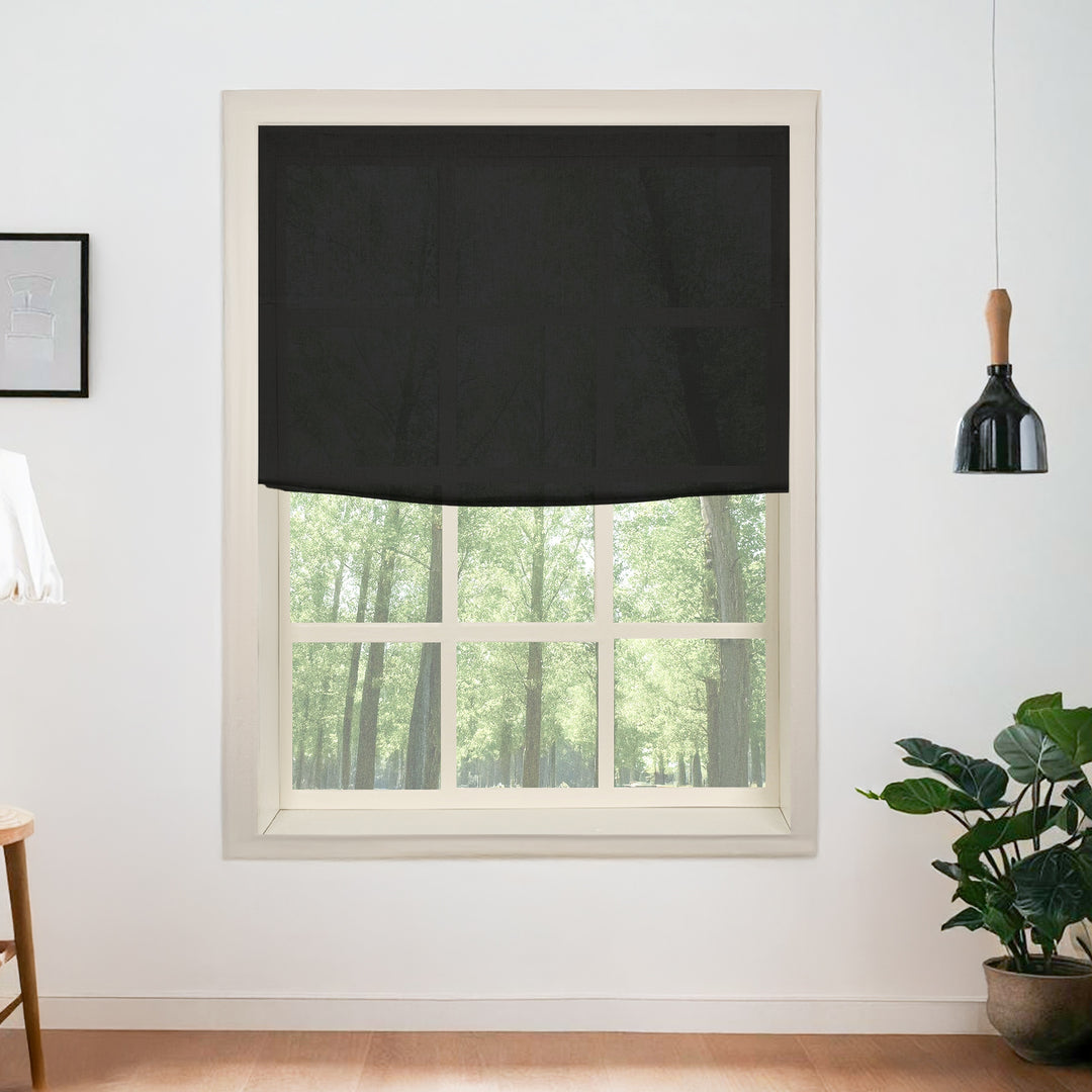 Belgian Flax Linen Roman Shades & Blinds | Flat Fold