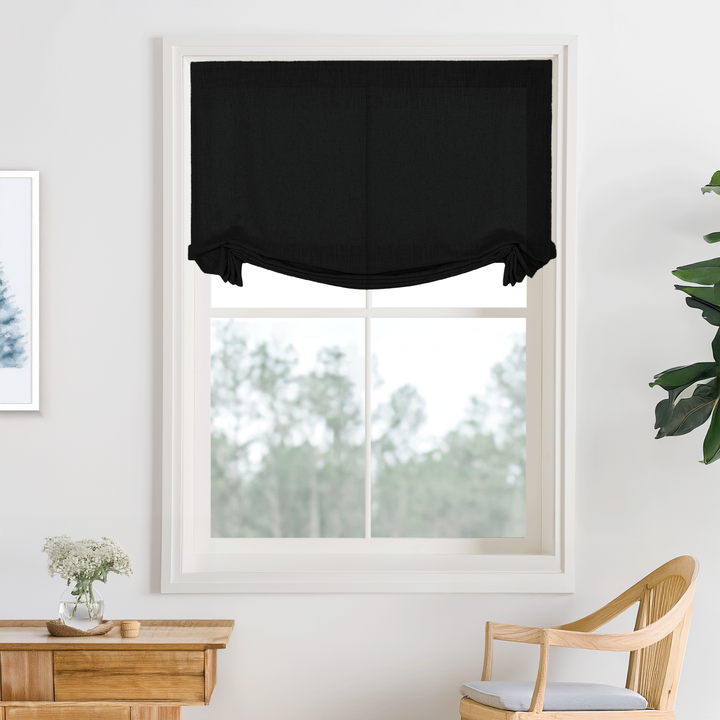Belgian Flax Linen Roman Shades & Blinds | Swag