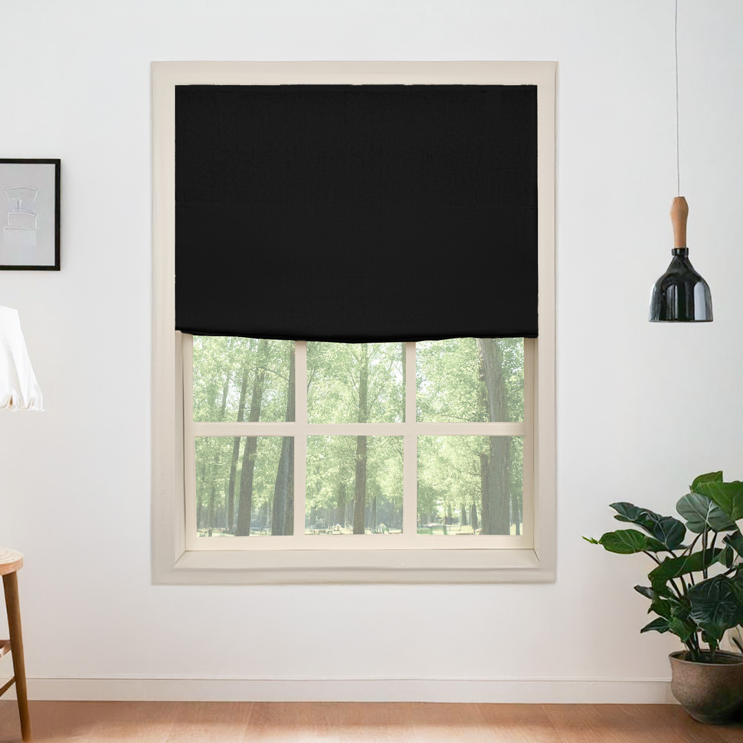 Belgian Flax Linen Roman Shades & Blinds | Flat Fold