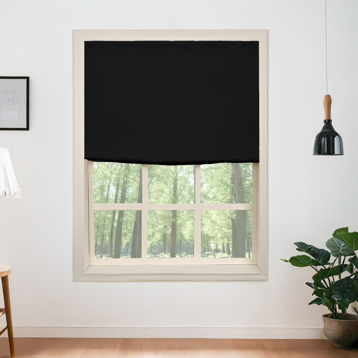 Belgian Flax Linen Roman Shades & Blinds | Flat Fold
