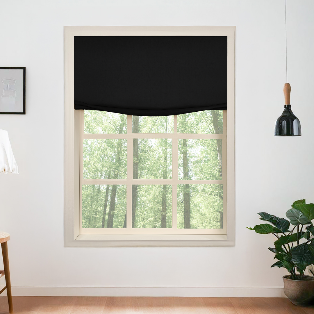 Belgian Flax Linen Roman Shades & Blinds | Relaxed