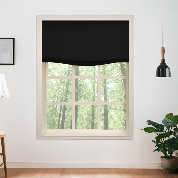 Belgian Flax Linen Roman Shades & Blinds | Relaxed
