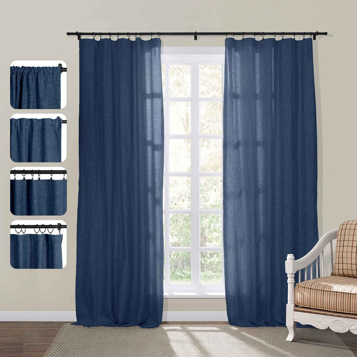 Jenna Linen Curtains & Drapes Soft Top