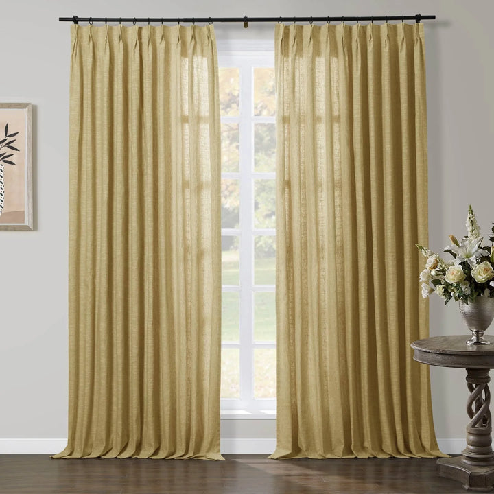 Liz Linen Curtains & Drapes Pleated