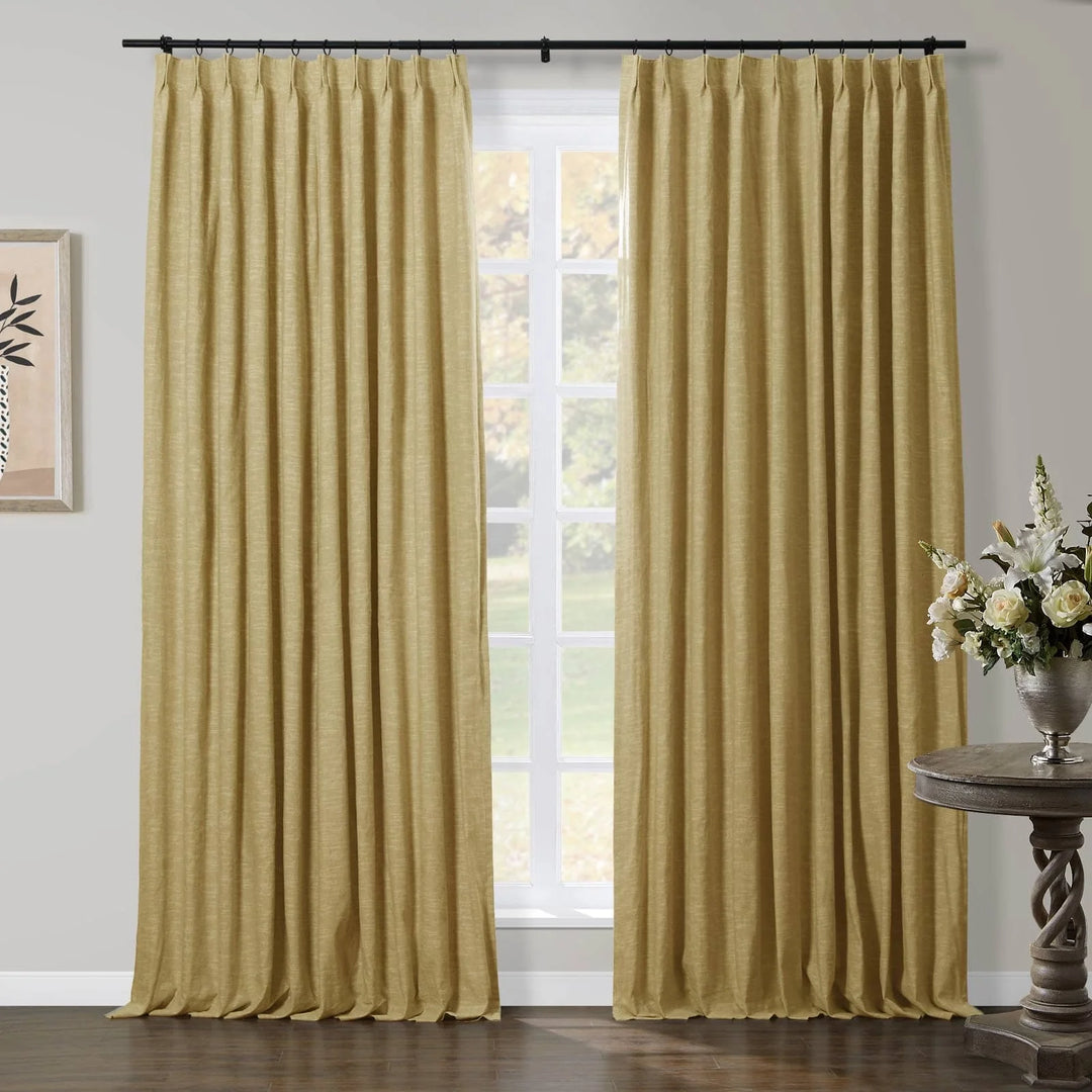 Liz Linen Curtains & Drapes Pleated