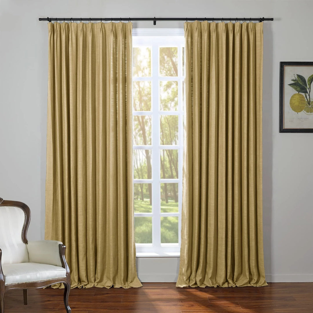 Kelly Flax Linen Curtains & Drapes Pleated