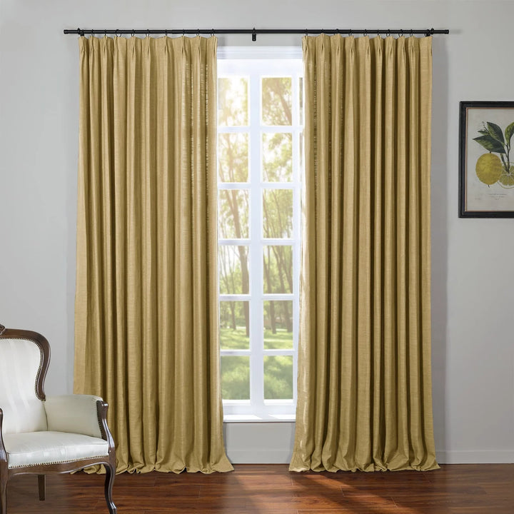 Kelly Flax Linen Curtains & Drapes Pleated