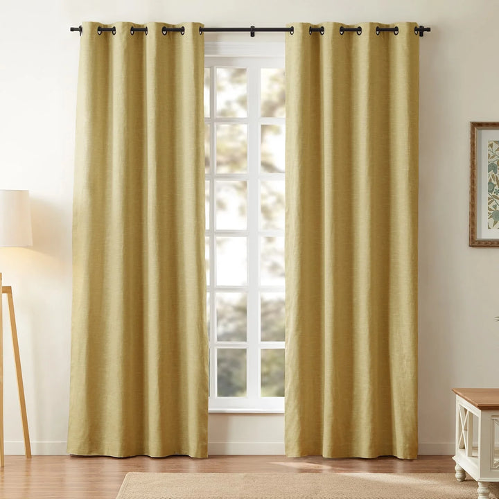 Jenna Linen Curtains & Drapes Grommet