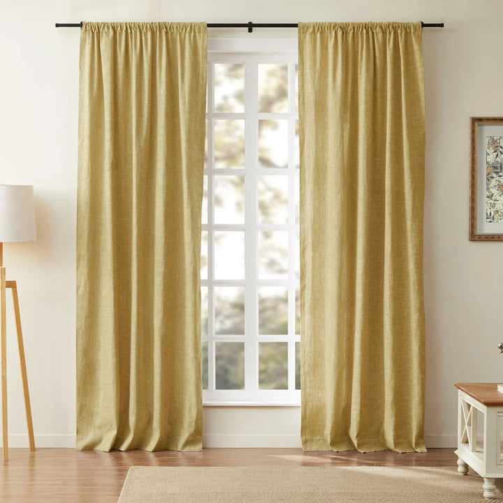 Jenna Linen Curtains & Drapes Soft Top