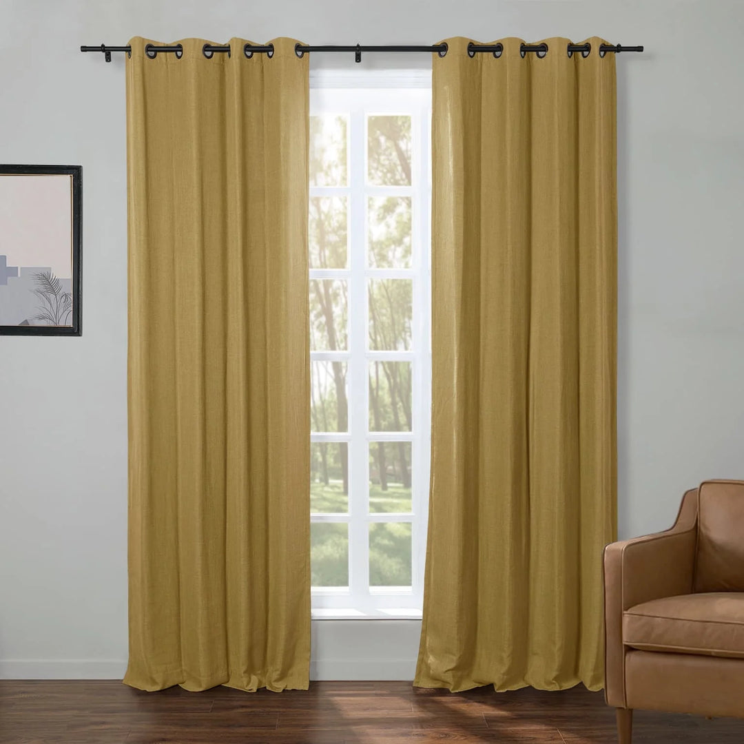 Kelly Faux Linen Curtains & Drapes Grommet