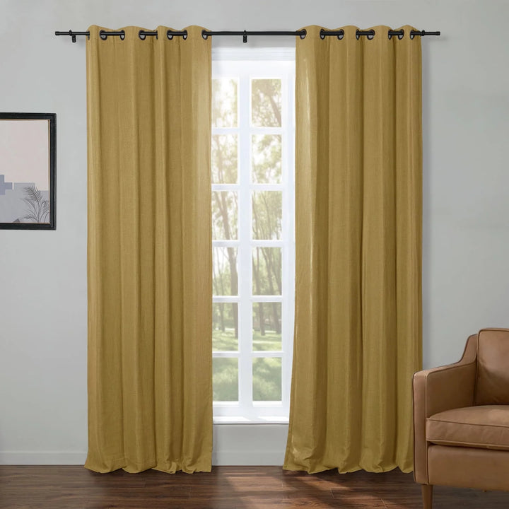 Kelly Faux Linen Curtains & Drapes Grommet