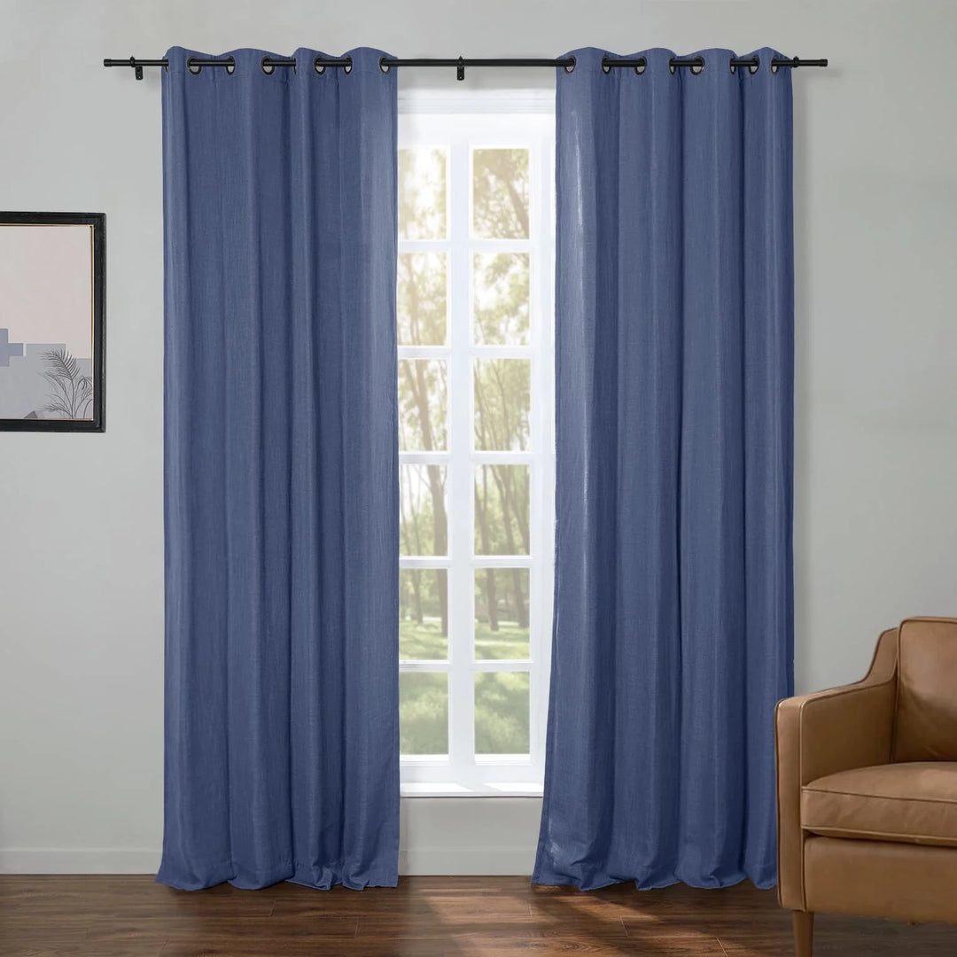 Kelly Faux Linen Curtains & Drapes Grommet