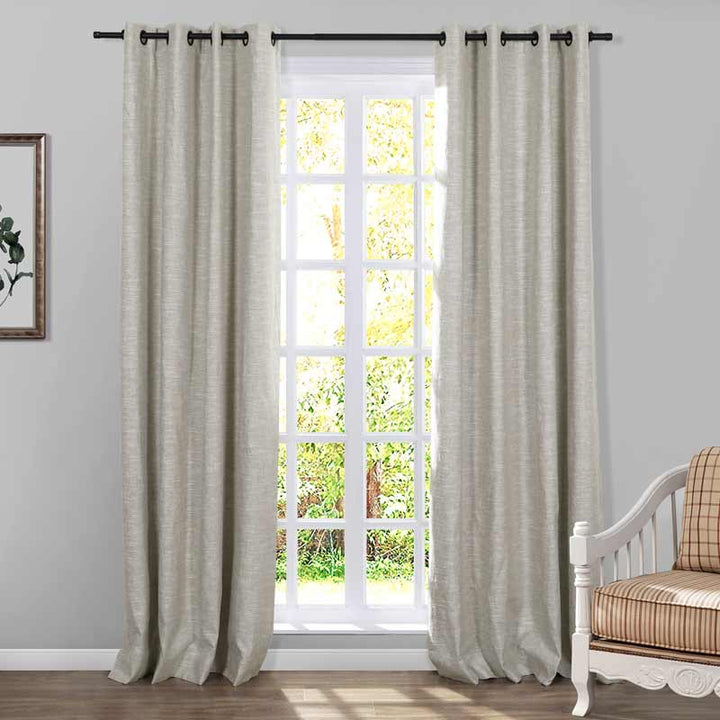 Jenna Linen Curtains & Drapes Grommet