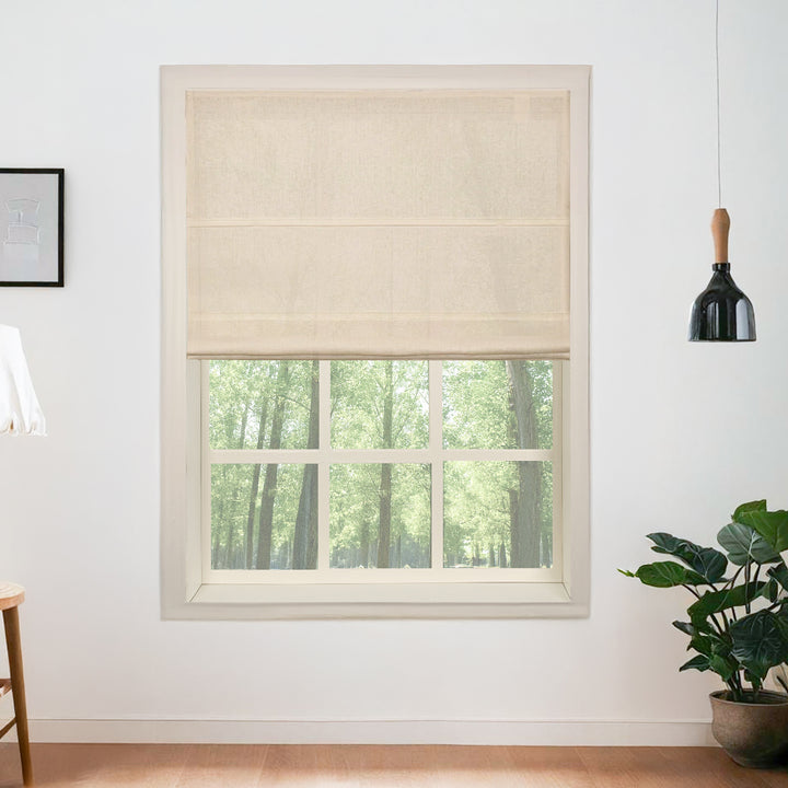 Belgian Flax Linen Roman Shades & Blinds