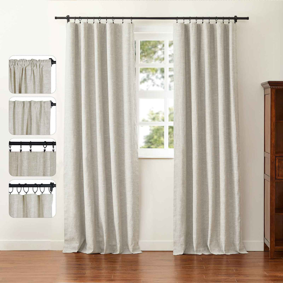 Jenna Linen Curtains & Drapes Soft Top