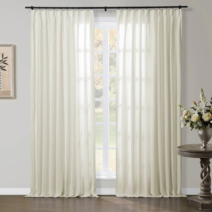 Jenna Linen Curtains & Drapes Pleated