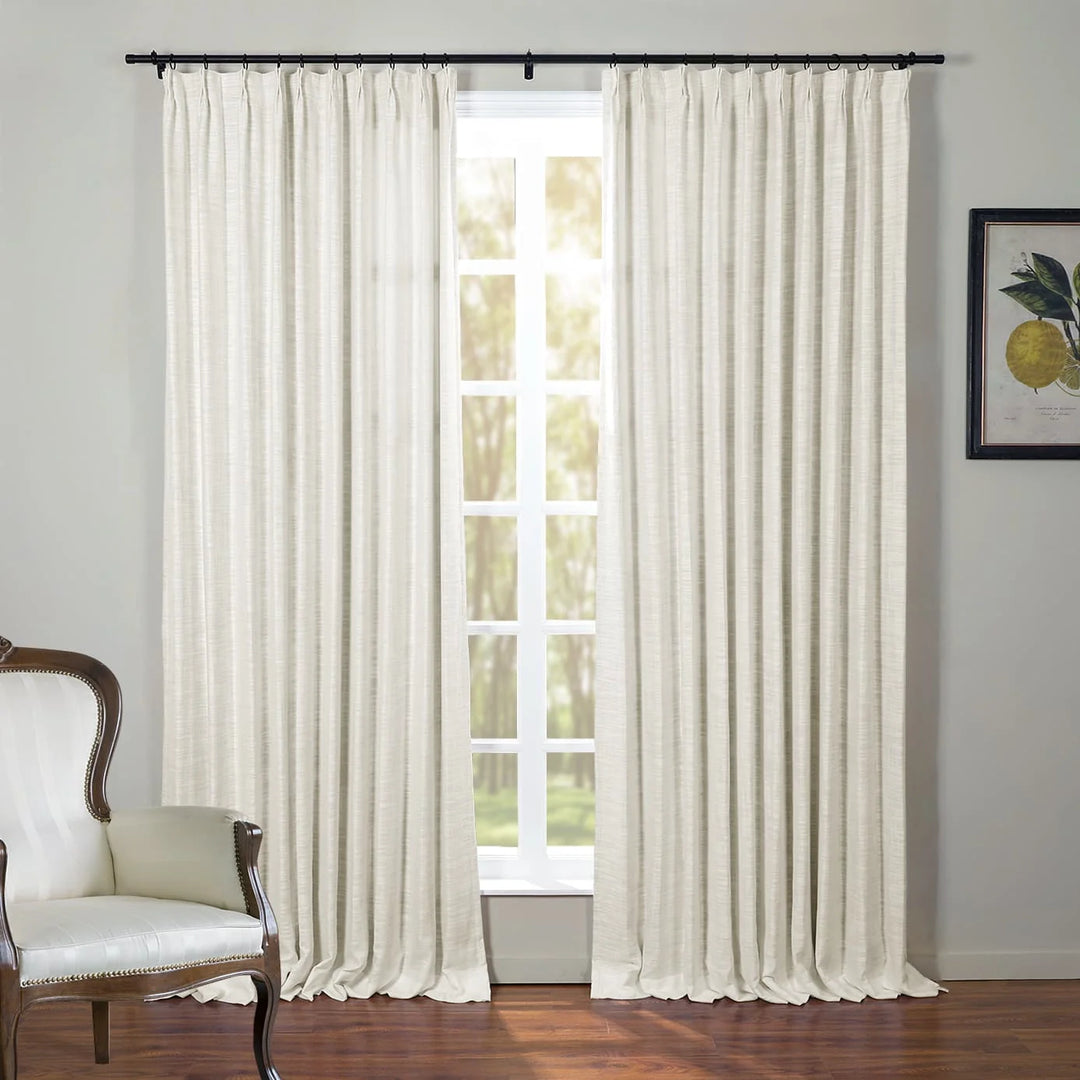 Kelly Flax Linen Curtains & Drapes Pleated