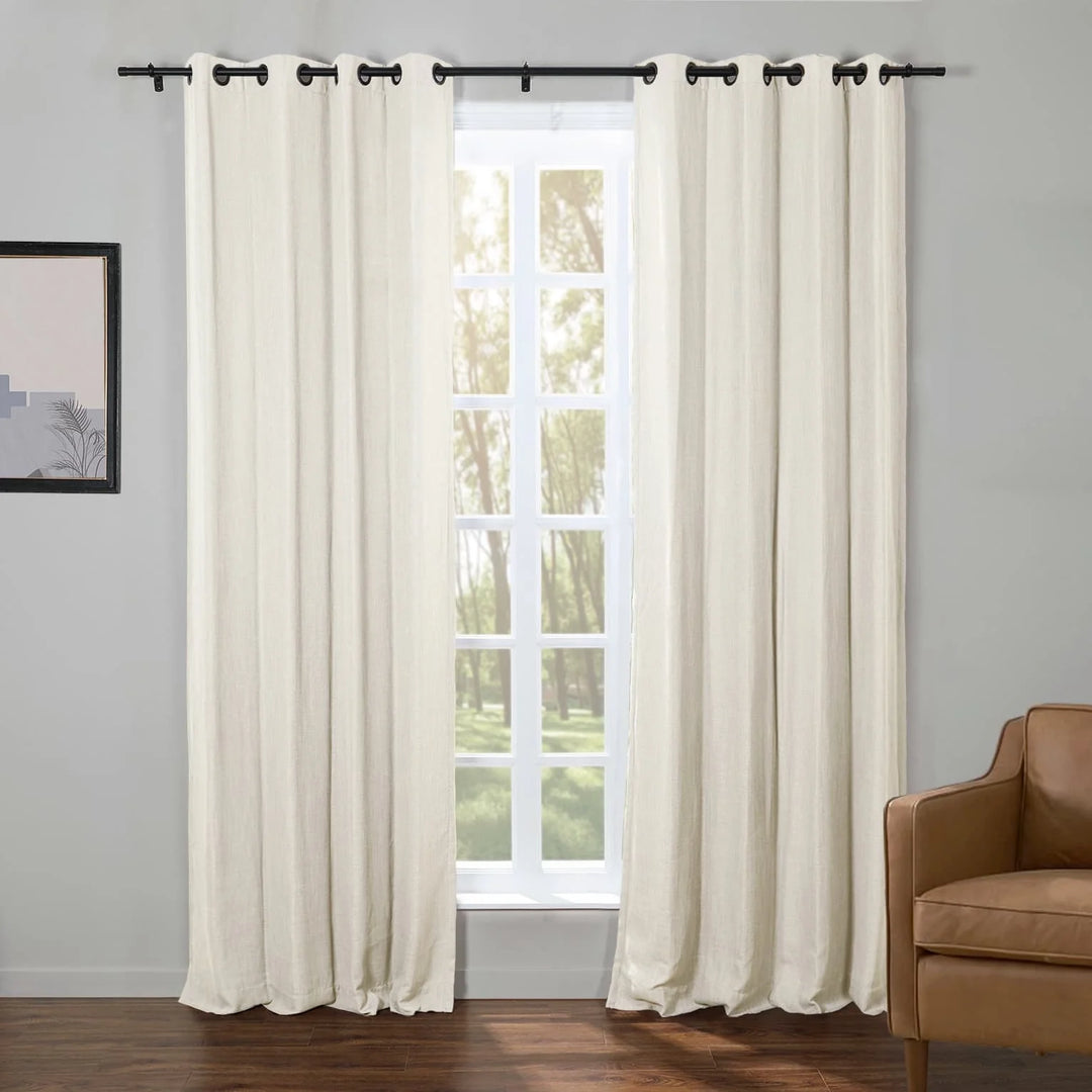 Kelly Faux Linen Curtains & Drapes Grommet