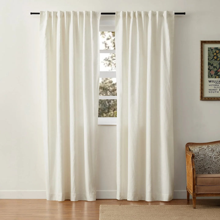 Jenna Linen Curtains & Drapes Soft Top