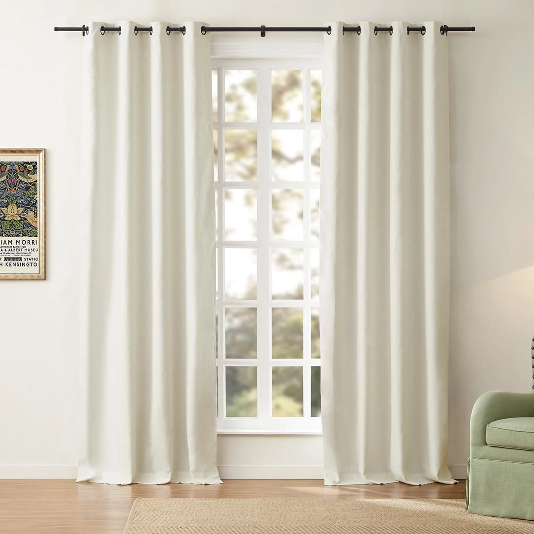 Jenna Linen Curtains & Drapes Grommet