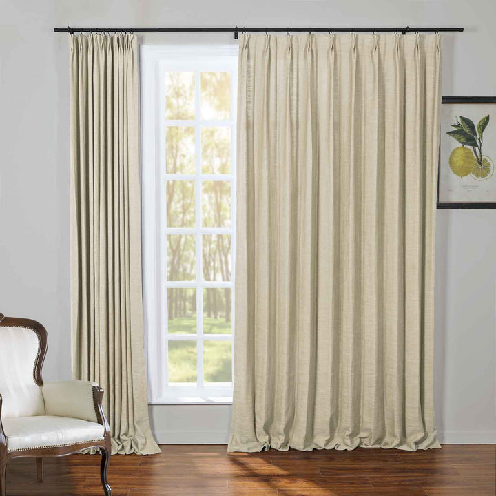 Kelly Flax Linen Curtains & Drapes Pleated