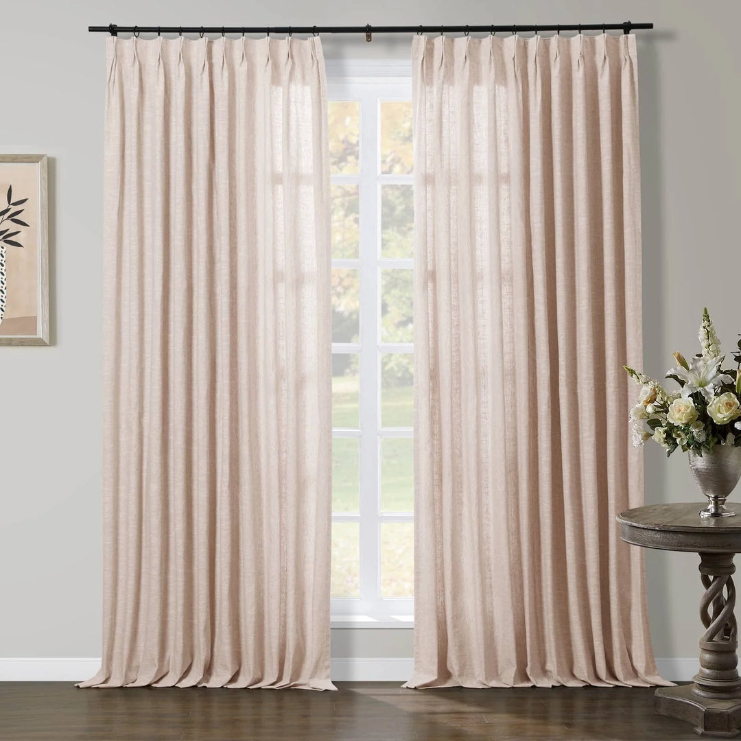 Jenna Linen Curtains & Drapes Pleated